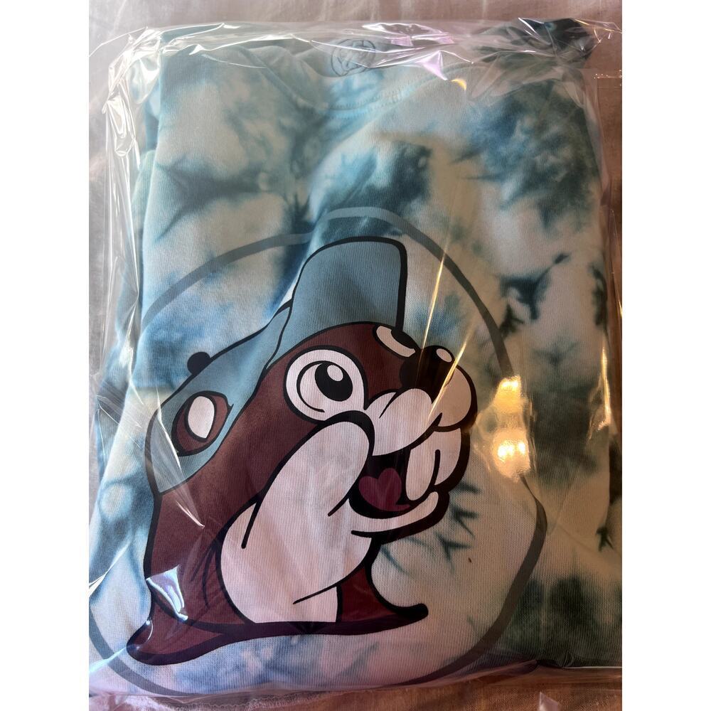 Buc-ee's Sweatshirt tie dye blue size M Beaver Women men Sweater pullover - Picture 8 of 8